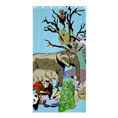 Zoo Animals Peacock Lion Hippo Shower Curtain 36  X 72  (stall)  by Pakrebo