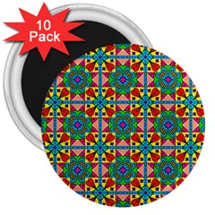 Seamless Pattern Tile Tileable 3  Magnets (10 Pack)  by Pakrebo