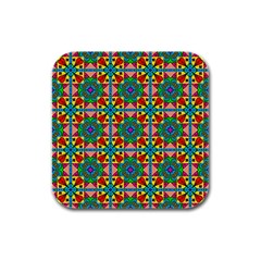 Seamless Pattern Tile Tileable Rubber Square Coaster (4 Pack)  by Pakrebo