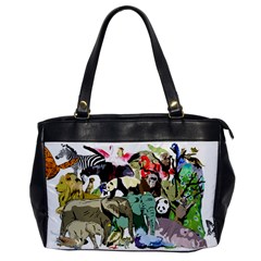 Zoo Animals Peacock Lion Hippo Oversize Office Handbag by Pakrebo