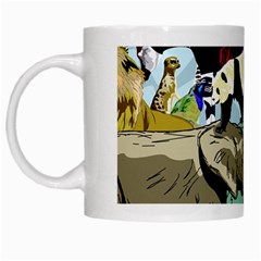 Zoo Animals Peacock Lion Hippo White Mugs by Pakrebo