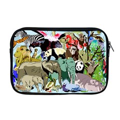 Zoo Animals Peacock Lion Hippo Apple Macbook Pro 17  Zipper Case by Pakrebo