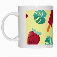 Watermelon Leaves Strawberry White Mugs by Pakrebo