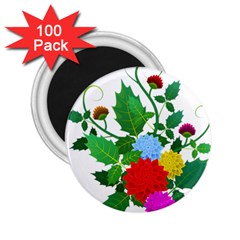 Flowers Floral Plants Nature 2 25  Magnets (100 Pack)  by Pakrebo