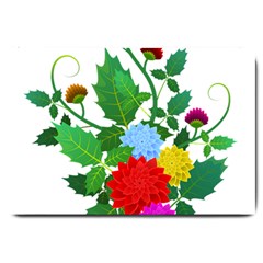 Flowers Floral Plants Nature Large Doormat  by Pakrebo