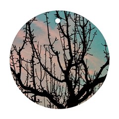 Fruit Tree Silhouette Aesthetic Ornament (round)