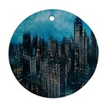 Cityscape Buildings Skyscraper Ornament (Round) Front