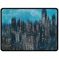 Cityscape Buildings Skyscraper Double Sided Fleece Blanket (large)  by Pakrebo