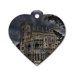 Castle Mansion Architecture House Dog Tag Heart (one Side) by Pakrebo