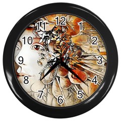 Collage Art The Statue Of Shell Wall Clock (black) by Pakrebo