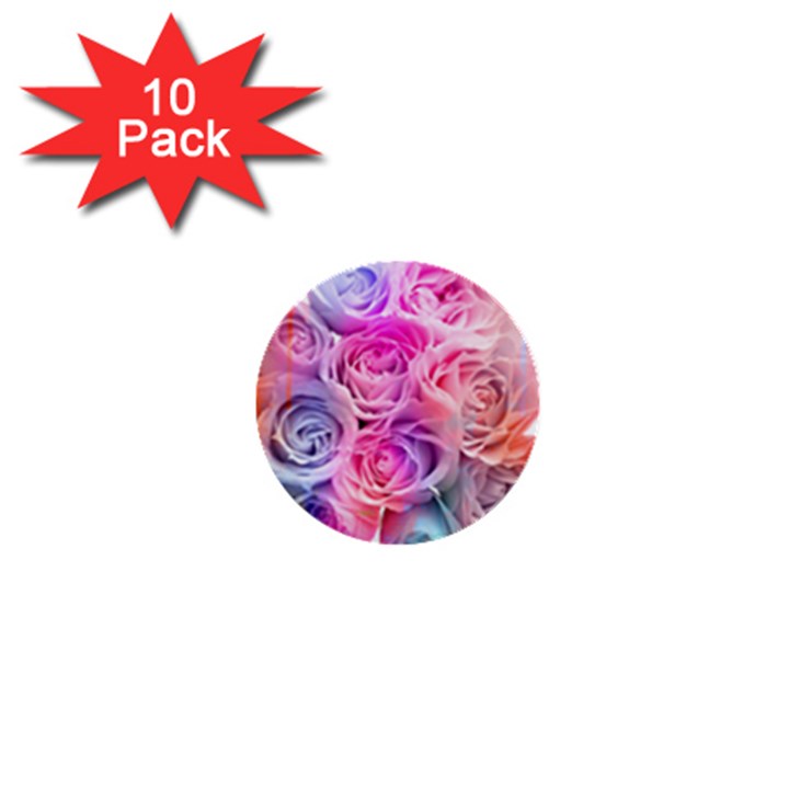 Rose Bouquet Flower Petal Floral 1  Mini Buttons (10 pack) 