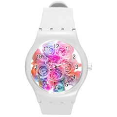 Rose Bouquet Flower Petal Floral Round Plastic Sport Watch (m) by Pakrebo