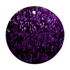 Sequins  White Purple Ornament (round)