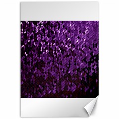 Sequins  White Purple Canvas 12  X 18  by Pakrebo