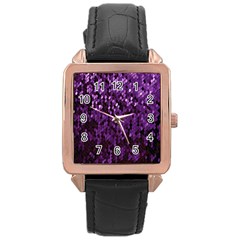 Sequins  White Purple Rose Gold Leather Watch  by Pakrebo