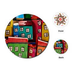 Houses Handmade Cultural Playing Cards (round) by Pakrebo