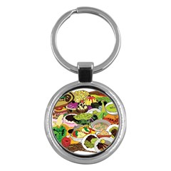Eat Food Background Art Color Key Chain (round) by Pakrebo