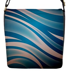 Background Abstract Blue Wavy Flap Closure Messenger Bag (s) by Pakrebo