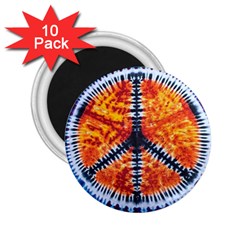 Tie Dye Peace Sign 2 25  Magnets (10 Pack)  by Pakrebo