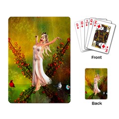 Beautiful Fairy With Wonderful Flowers Playing Cards Single Design by FantasyWorld7