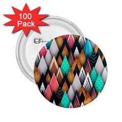 Abstract Triangle Tree 2.25  Buttons (100 pack) 