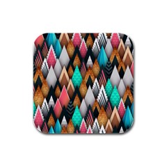 Abstract Triangle Tree Rubber Square Coaster (4 pack) 