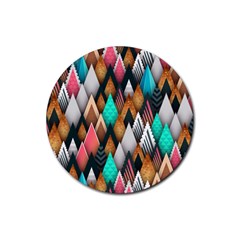 Abstract Triangle Tree Rubber Coaster (Round) 