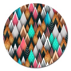Abstract Triangle Tree Magnet 5  (Round)