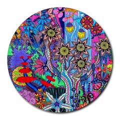 Abstract Forest  Round Mousepads by okhismakingart