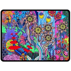 Abstract Forest  Double Sided Fleece Blanket (large)  by okhismakingart