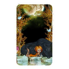 Cute fairy with awesome wolf in the night Memory Card Reader (Rectangular)