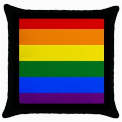 Lgbt Rainbow Pride Flag Throw Pillow Case (black) by lgbtnation