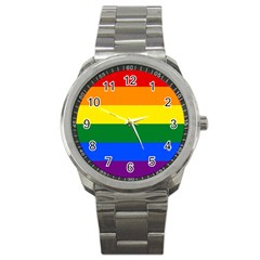 Lgbt Rainbow Pride Flag Sport Metal Watch by lgbtnation