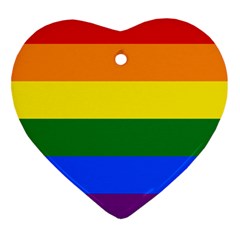 Lgbt Rainbow Pride Flag Heart Ornament (two Sides) by lgbtnation