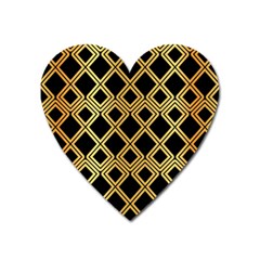 Arabic Pattern Gold And Black Heart Magnet by Nexatart