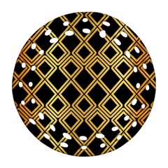 Arabic Pattern Gold And Black Ornament (round Filigree)