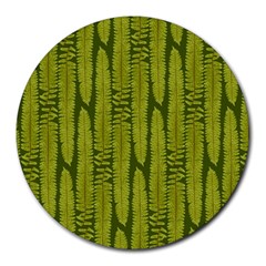 Fern Texture Nature Leaves Round Mousepads