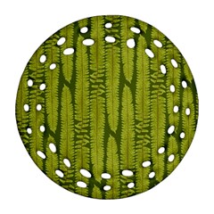 Fern Texture Nature Leaves Ornament (round Filigree)