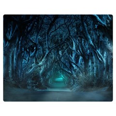 Trees Road Moonlight Avenue Double Sided Flano Blanket (medium)  by Nexatart