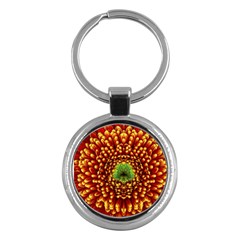 Flower Dahlia Red Petals Color Key Chain (round) by Nexatart