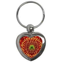 Flower Dahlia Red Petals Color Key Chain (heart) by Nexatart