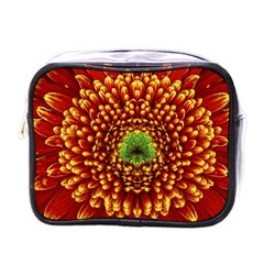 Flower Dahlia Red Petals Color Mini Toiletries Bag (one Side) by Nexatart