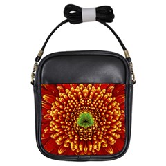 Flower Dahlia Red Petals Color Girls Sling Bag