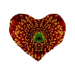 Flower Dahlia Red Petals Color Standard 16  Premium Flano Heart Shape Cushions by Nexatart