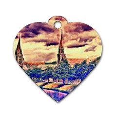 Castle Fortress Landmark Historical Dog Tag Heart (two Sides) by Nexatart