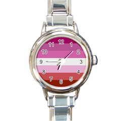 Lesbian Pride Flag Round Italian Charm Watch