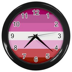 Lesbian Pride Flag Wall Clock (black) by lgbtnation