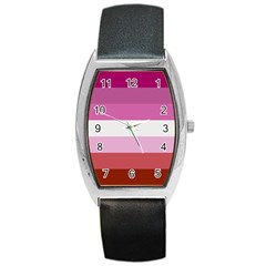 Lesbian Pride Flag Barrel Style Metal Watch