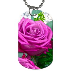 Rose Pink Purple Flower Bouquet Dog Tag (one Side) by Pakrebo