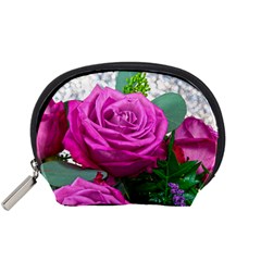 Rose Pink Purple Flower Bouquet Accessory Pouch (small)